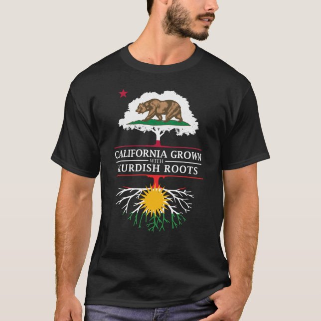 Camiseta California crecida con las raíces kurdas (Anverso)