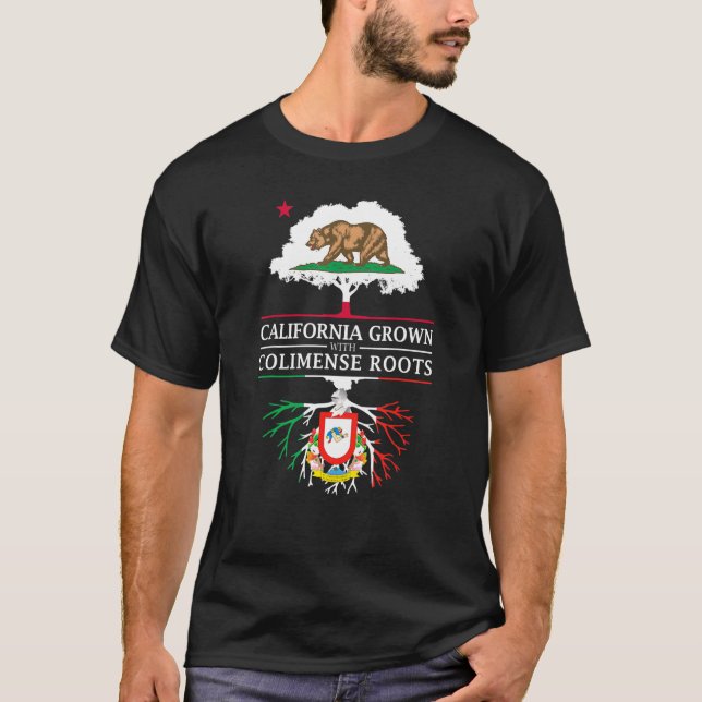 Camiseta California creció con Colimense Roots Colima (Anverso)