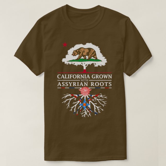 Camiseta California creció con raíces asirias (Diseño del anverso)