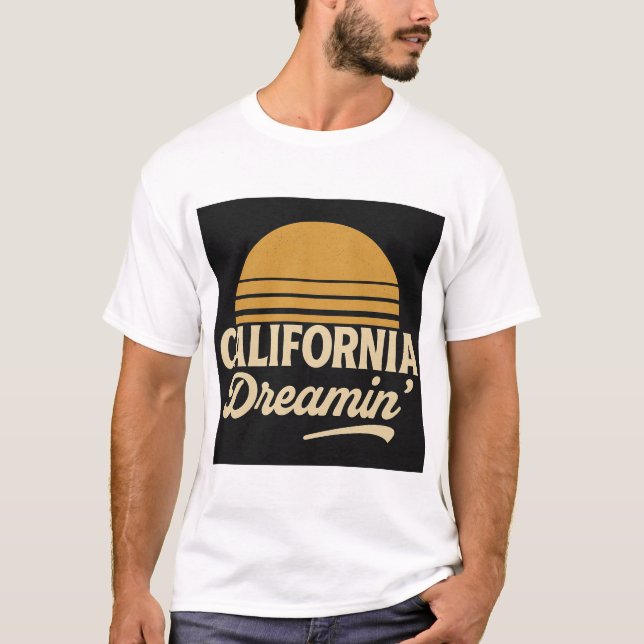 Camiseta California Dreamin’ Retro Sunset Des (Anverso)