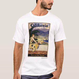 Camiseta California este verano. Viajes en tren 