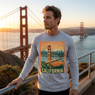 Camiseta California Golden Gate Manga Larga Retro