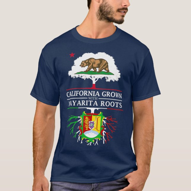 Camiseta California Grown with Nayarita Roots  Nayarit (Anverso)