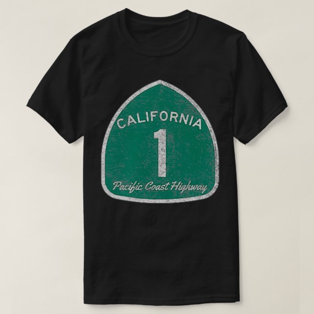 CAMISETA CALIFORNIA HIGHWAY 1 ONE PACIFIC COAST  (Diseño del anverso)