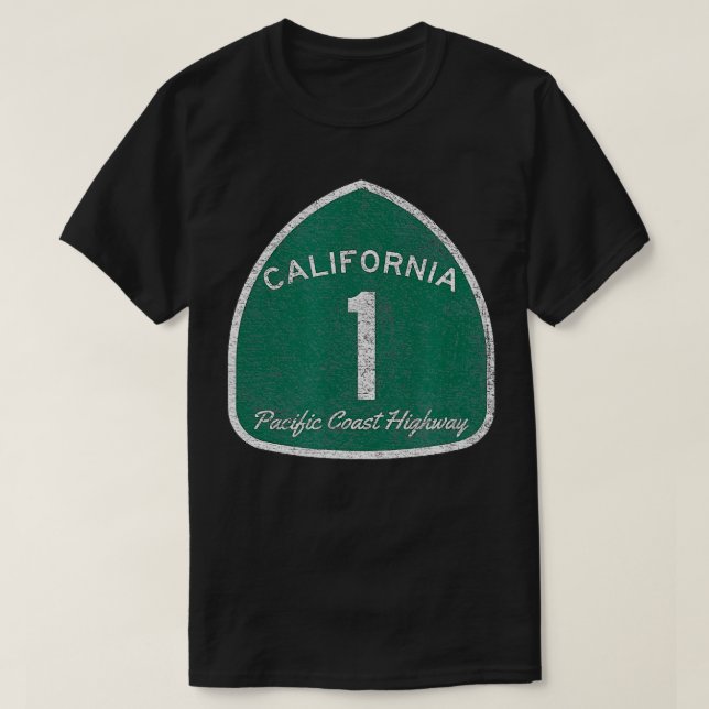 CAMISETA CALIFORNIA HIGHWAY 1 UNA COSTA PACÍFICA (Diseño del anverso)