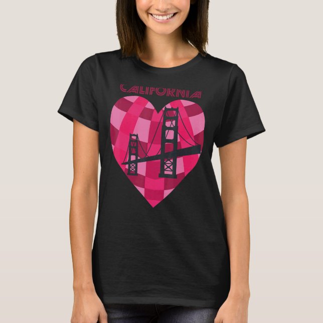 Camiseta California Love San Francisco Heart Golden Gate Br (Anverso)
