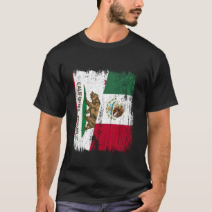 Camiseta California México Media Bandera Californiano Mexic