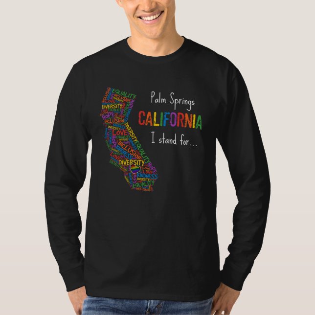 Camiseta California Palm Springs Gay LGBTQ Pride Month Equa (Anverso)