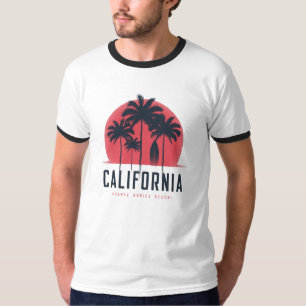 Camiseta California Playa Santa Mónica Palma Retro