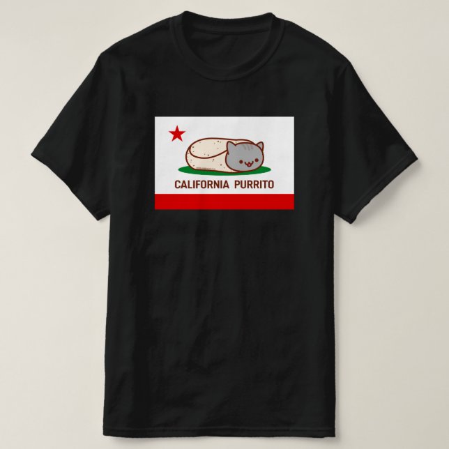 Camiseta CALIFORNIA PURRITO - Gracioso Burrito Gato (Diseño del anverso)