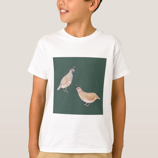 Camiseta California Quail bird species art (Anverso)