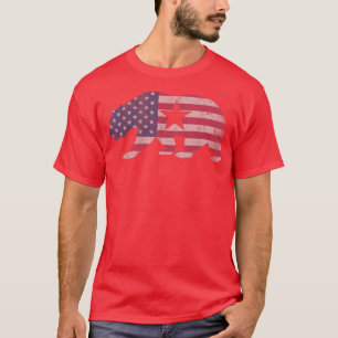 Camiseta California Republic Bear American Flag 4th of July