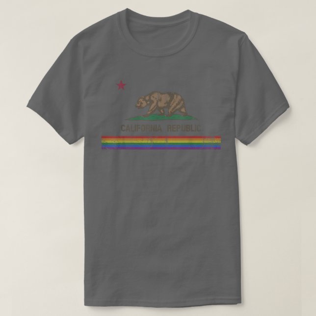Camiseta California Republic Bear LGBT Gay Pride Month Rain (Diseño del anverso)