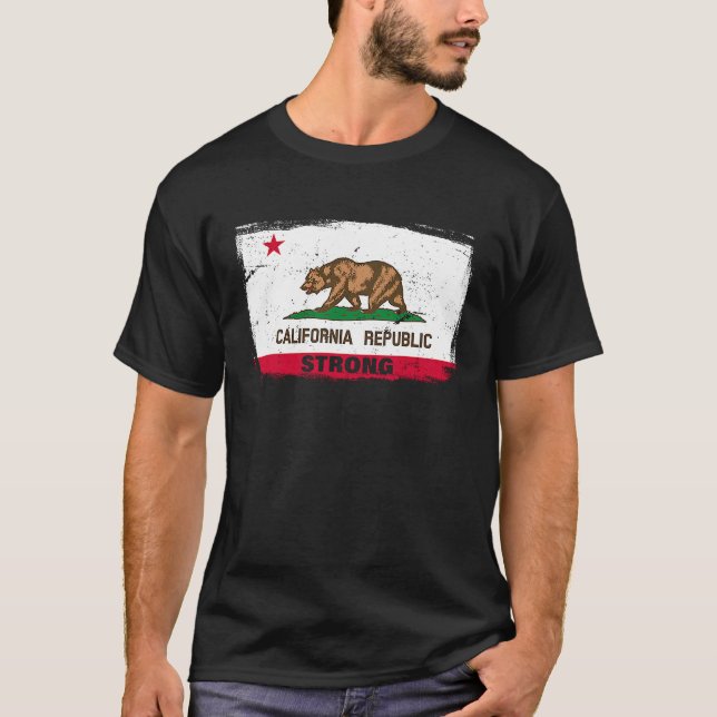 Camiseta California Republic Strong Flag Cool CA Flags for  (Anverso)