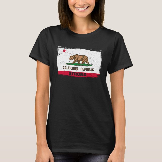 Camiseta California Republic Strong Flag Cool CA Flags for  (Anverso)