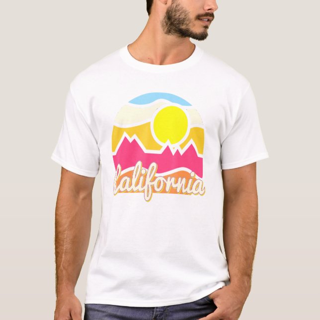 Camiseta California Retro Mountain Sunset Outlife E (Anverso)