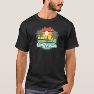 Camiseta California Retro Surf Palm Trees Vintage Beach Cal