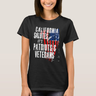 Camiseta California saluda A Sus Patriotas Y Veteranos Amer