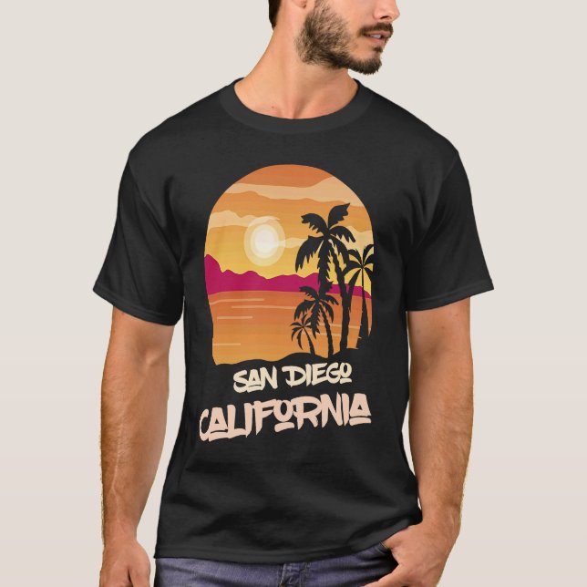 Camiseta California San Diego Vacation Palm trees Ocean Sur (Anverso)