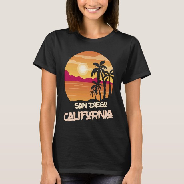 Camiseta California San Diego Vacation Palm trees Ocean Sur (Anverso)
