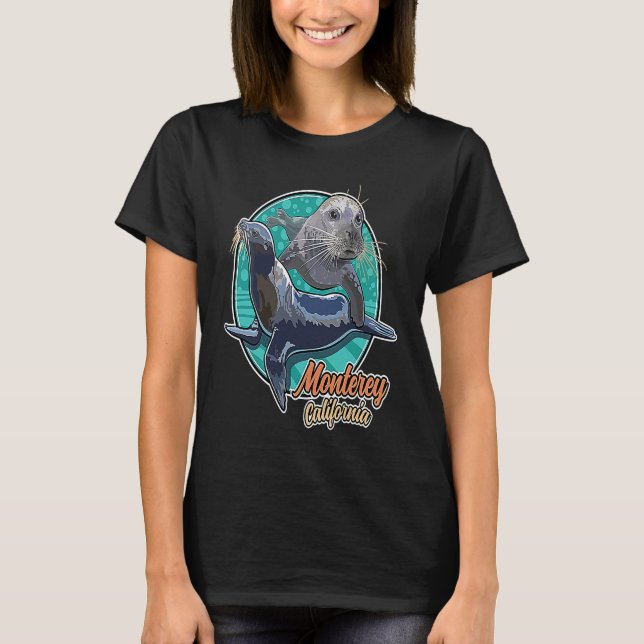 Camiseta California Sea Lion and Pacific Harbor Seal at Mon (Anverso)
