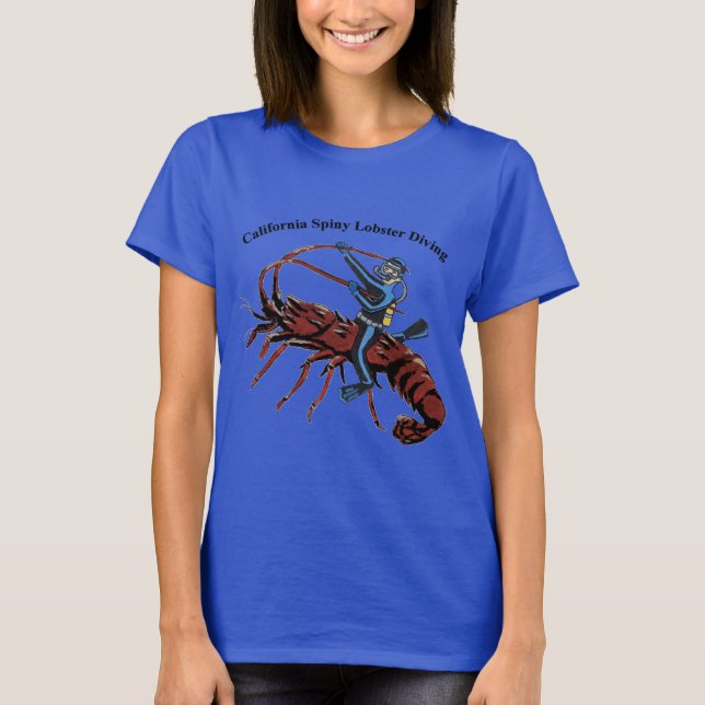 Camiseta California Spiny Lobster buceando SCUBA Diver Urm (Anverso)