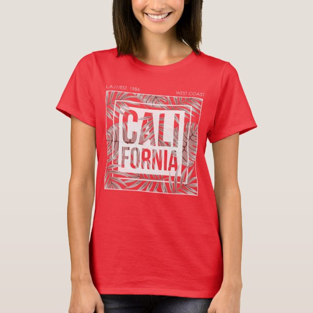 Camiseta California Summer Forever- Tropical Leaves (Anverso)