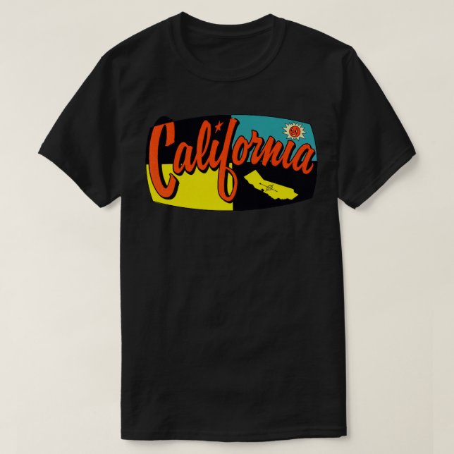 Camiseta California Sunshine TShirt de los años 1960 (Diseño del anverso)