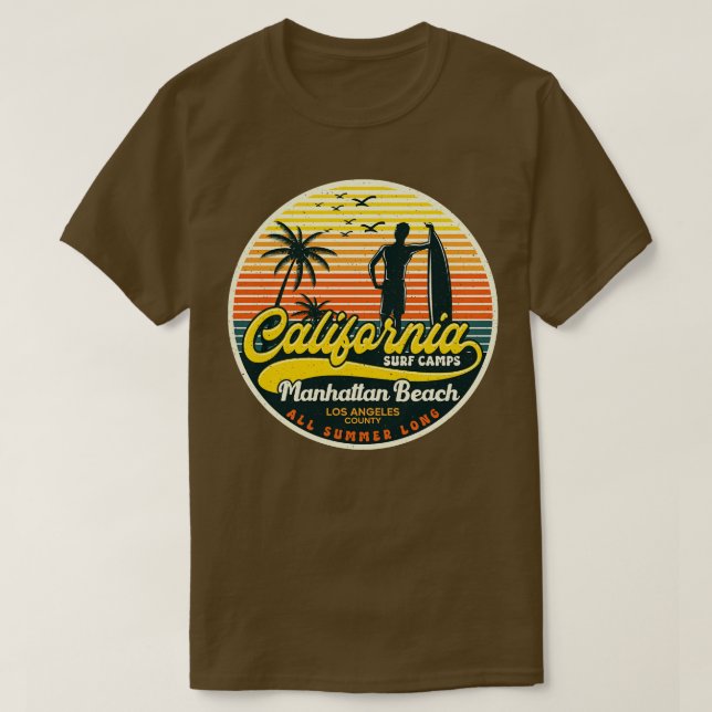 Camiseta California Surf Camp Manhattan Beach (Diseño del anverso)