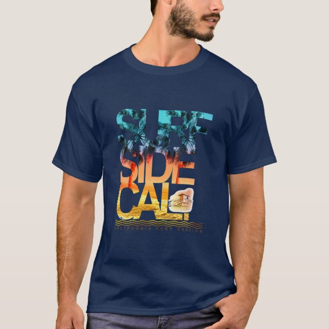 Camiseta California Surf Session Side Cali Beach Sunset Oce (Anverso)