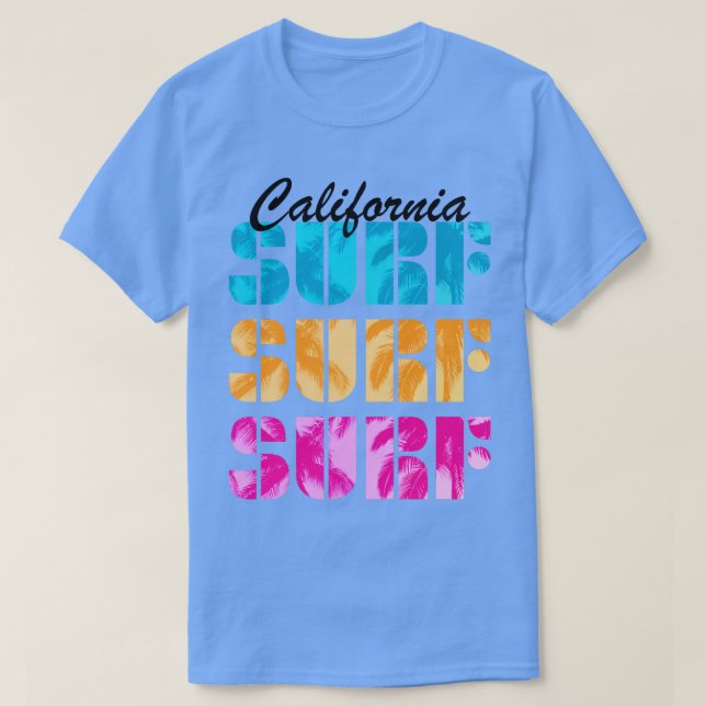 Camiseta California Surf Surfista Surfing Playa Océano Vera (Diseño del anverso)