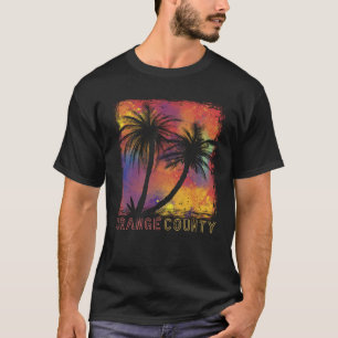 Camiseta California Surfing Retro Palm Tree Naranja County 