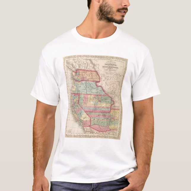 Camiseta California, territorios de Oregon, Washington (Anverso)