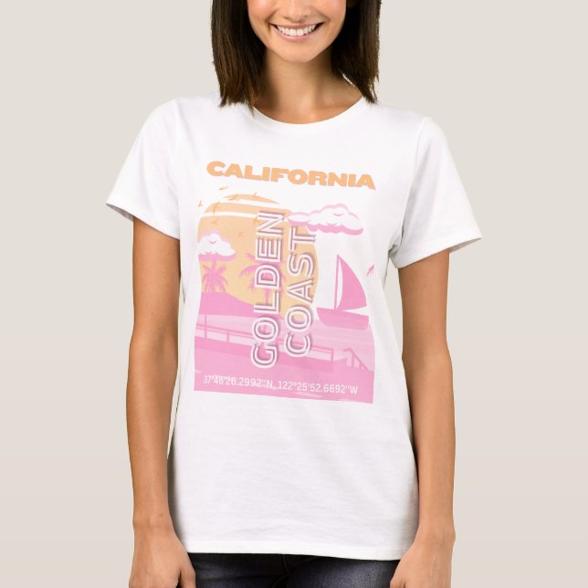 Camiseta California, Travel Art, Preppy, Preppy Travel (Anverso)
