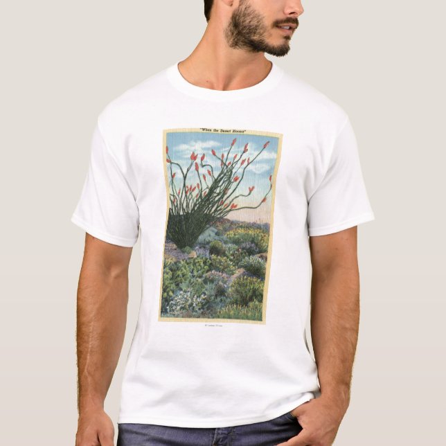 Camiseta CaliforniaView de cactus en la floración (Anverso)