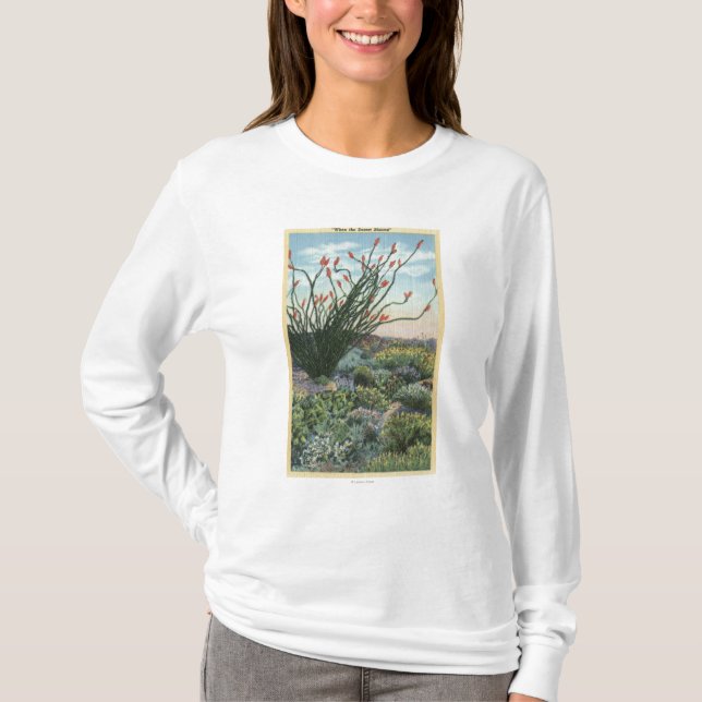 Camiseta CaliforniaView de cactus en la floración (Anverso)