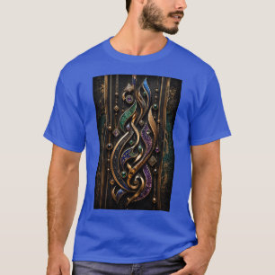 Camiseta Caligrafía abstracta 3D con piedras preciosas