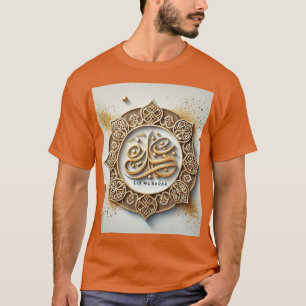Camiseta Caligrafía árabe dorada Eid Mubarak Medalleros Men