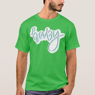 Camiseta Caligrafía de bebé azul
