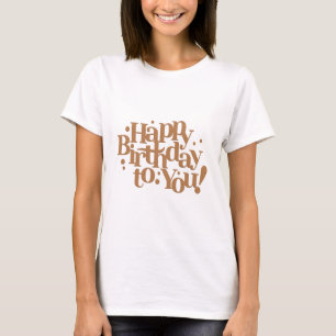 Camiseta Caligrafía de mensajes de deseo de cumpleaños