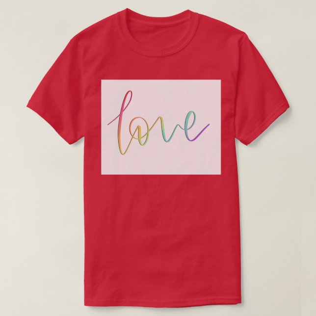 Camiseta Caligrafía del codo arcoiris Lovequot (Diseño del anverso)