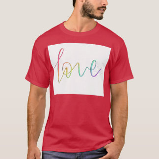 Camiseta Caligrafía del codo arcoiris Lovequot