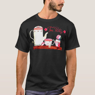 Camiseta Caligrafía del té acuarela arte de té ilustrativo