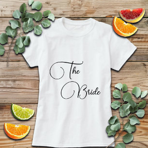 Camiseta Caligrafía elegante la novia desposada