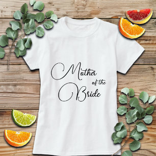 Camiseta Caligrafía elegante Madre de la Novia Nupcial