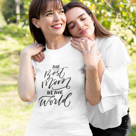 Camiseta Caligrafía escrita a mano La mejor mamá del mundo