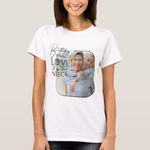 Camiseta Caligrafía Foto Personalizada Cumpleaños Para Sobr