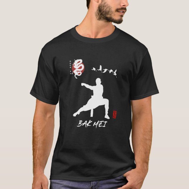 Camiseta Caligrafía inicial de Bak Mei Martial Chino (Anverso)