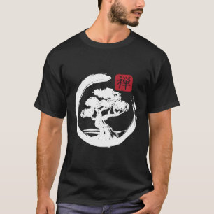 Camiseta Caligrafía japonesa de bonsai Zen Bonsai