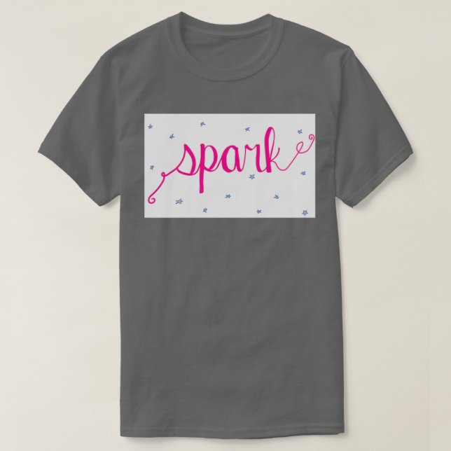 Camiseta caligrafía manuscrita de quotSparkquot (Diseño del anverso)